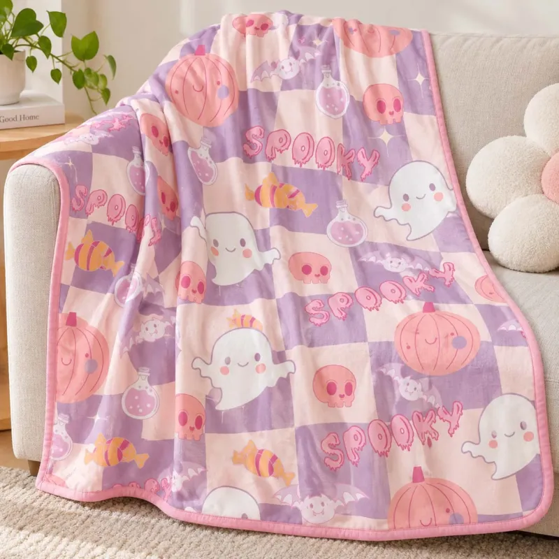 Pastel Spooky Friends Bamboo Blanket