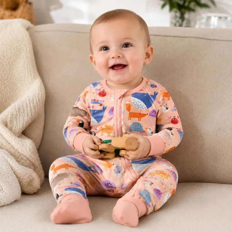 Playful Animal Parade Bamboo Convertible Zippy