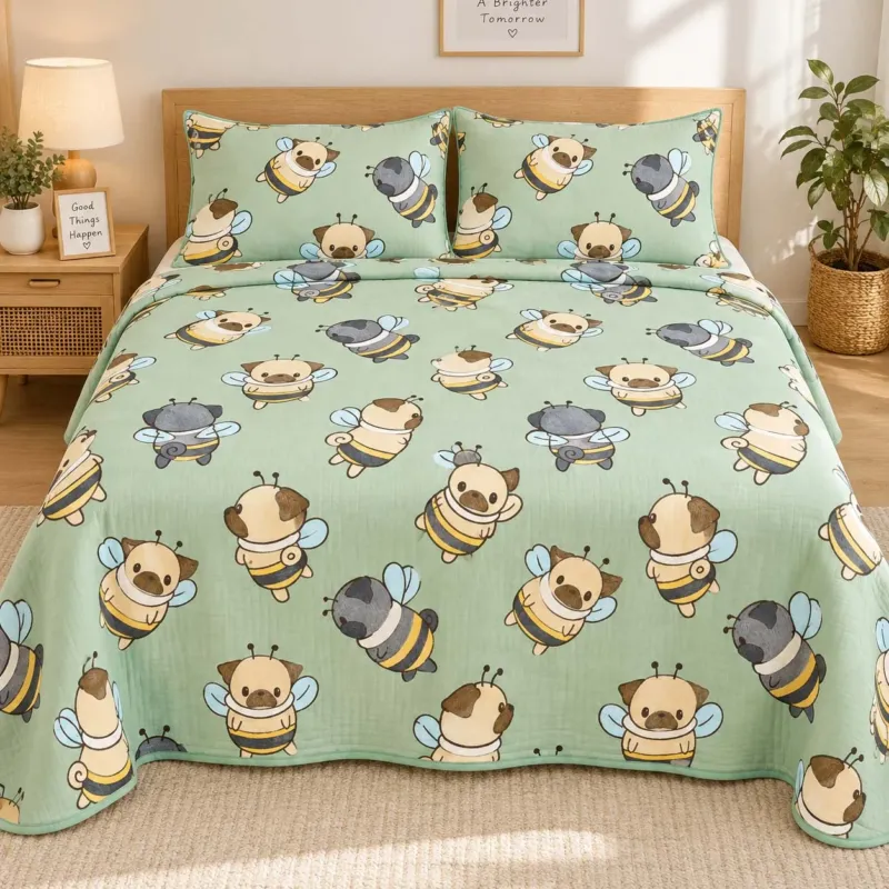 Pug Bumblebee Bamboo Bedding Set