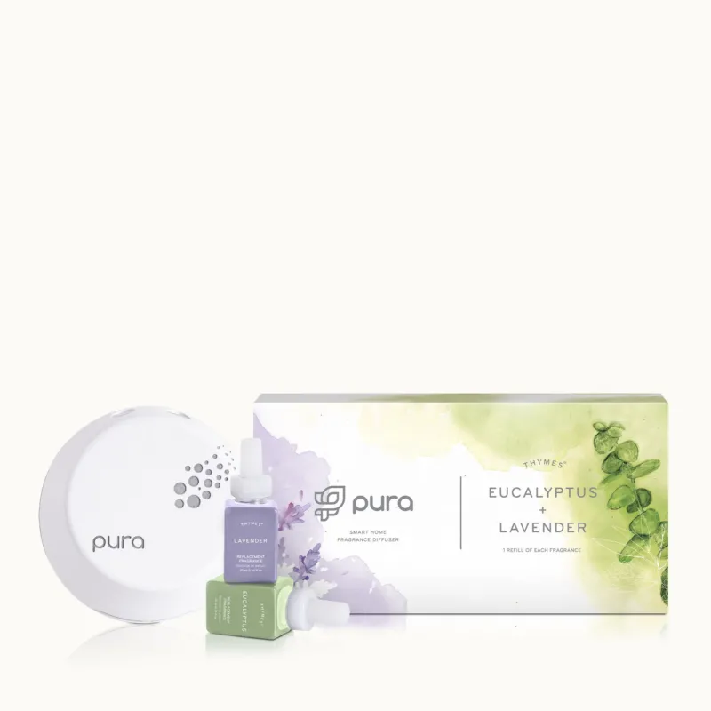 Thymes Lavender & Eucalyptus Pura Smart Home Diffuser Kit
