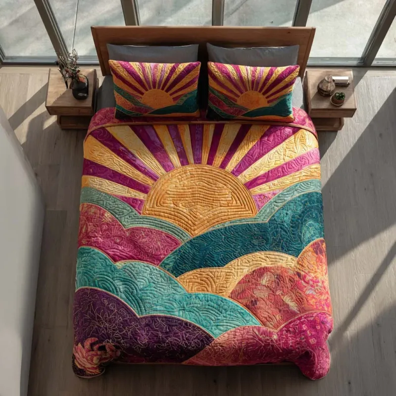 Radiant Peaceful Days Bamboo Quilt Bedding Set