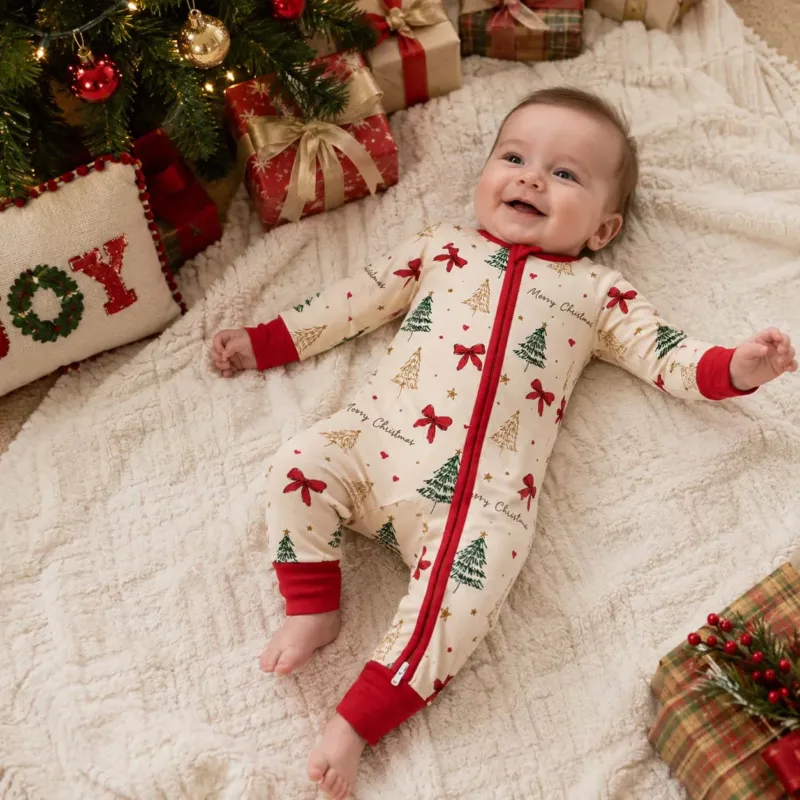 Rustic Christmas Bows and Trees Bamboo Convertible Zippy