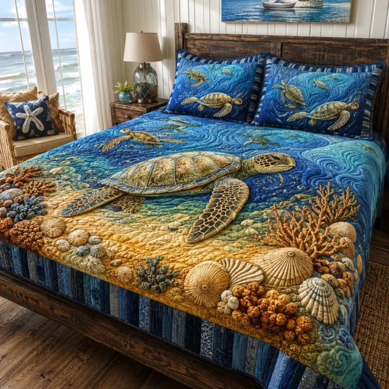 Sea Whisper Bamboo Quilt Bedding Set