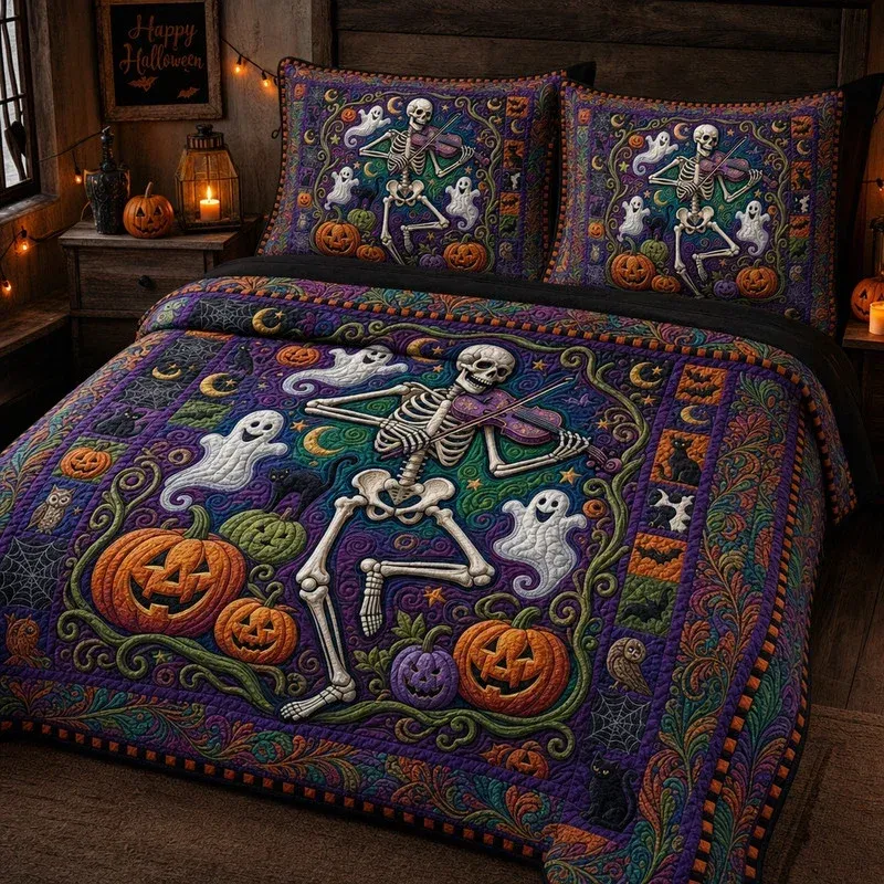 Spooky Night Bamboo Quilt Bedding Set