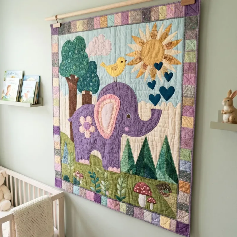 Sunny Elephant Bamboo Quilt Blanket
