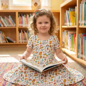 Girl Power School Doodles Bamboo Twirl Dress