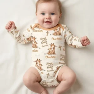 Custom Name Blessed By God Spoiled By Grandma Bamboo Bodysuit