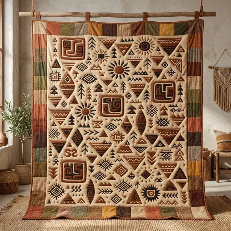 Tribal Pattern Bamboo Quilt Blanket
