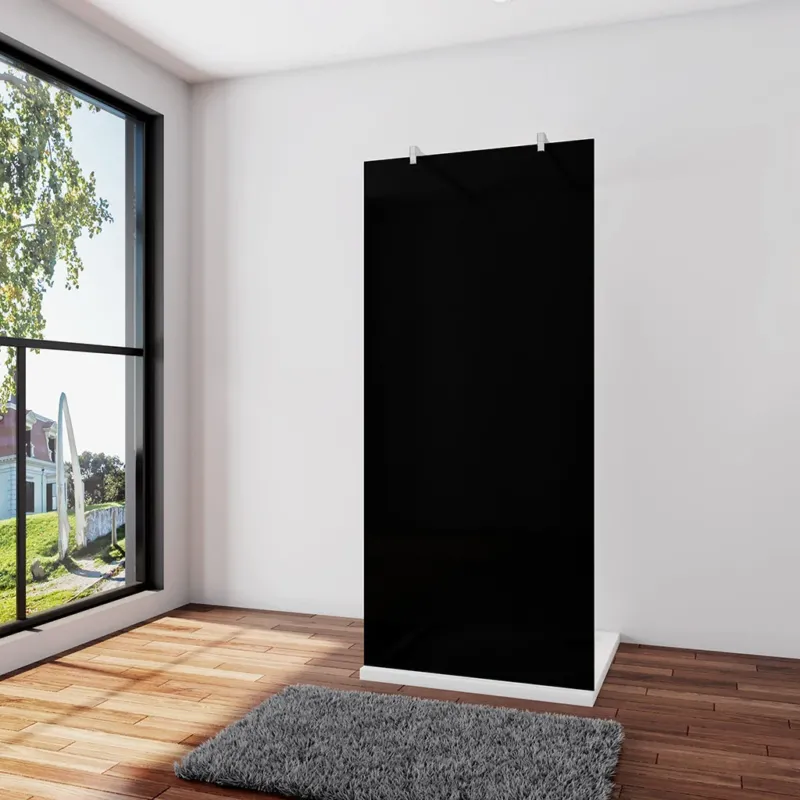 Walk In Duschwand Dusche 97.7 x H.200 cm 10mm Glas mit Glasschutzfolie Stabistange 140 cm Duschhaus