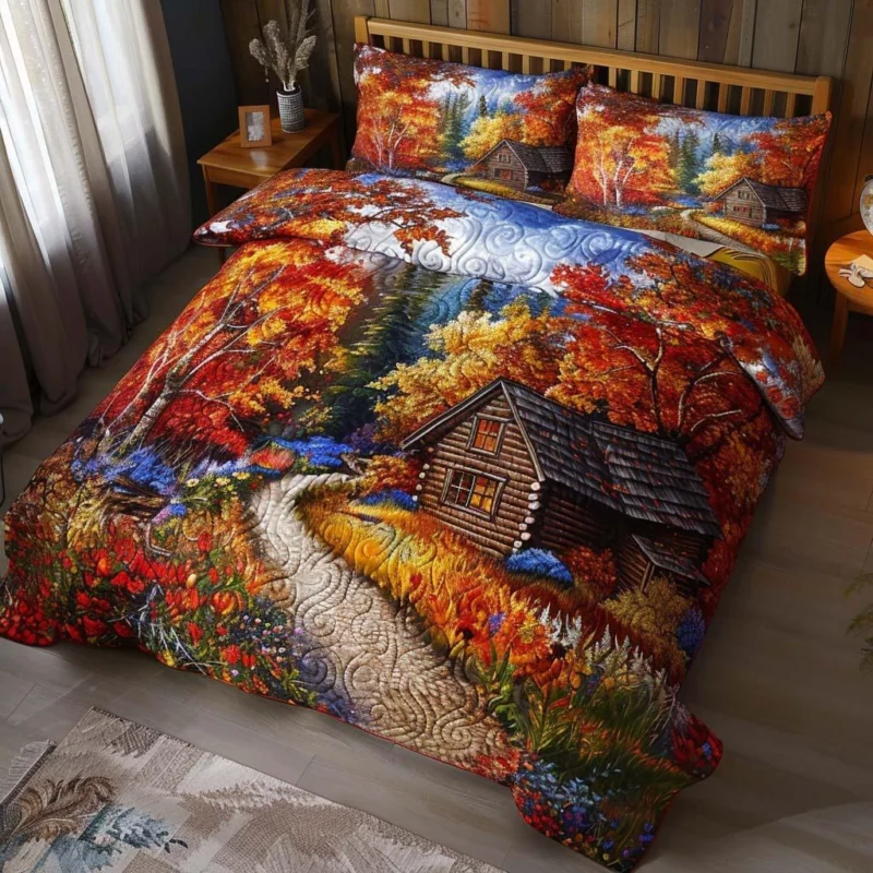 Wilderness Retreat Cabin Bamboo Quilt Bedding Set