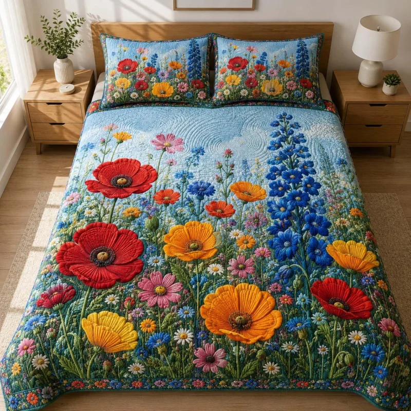 Wildflower Garden Dreams Bamboo Quilt Bedding Set