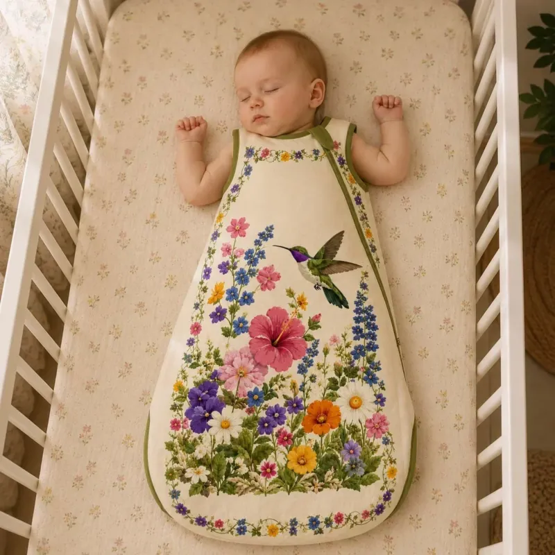 Wildflower Hummingbird Garden Bamboo Sleep Bag