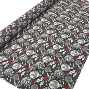 Stoff Meterware Mischgewebe breite ca. 140 cm schwarz beties "Weihnachtsdeko"