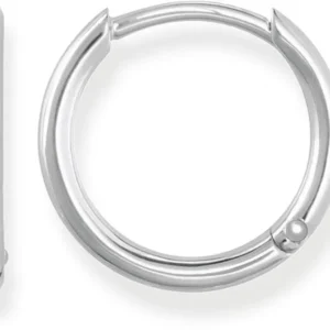 Kleine silberne Kreolen aus 925 Sterlingsilber, Creolen mit Verschluss
