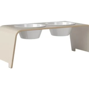 dogBar® L - HPL cashmere grey mit Porzellan-Hundenapf-dogBar-TOJU Interior