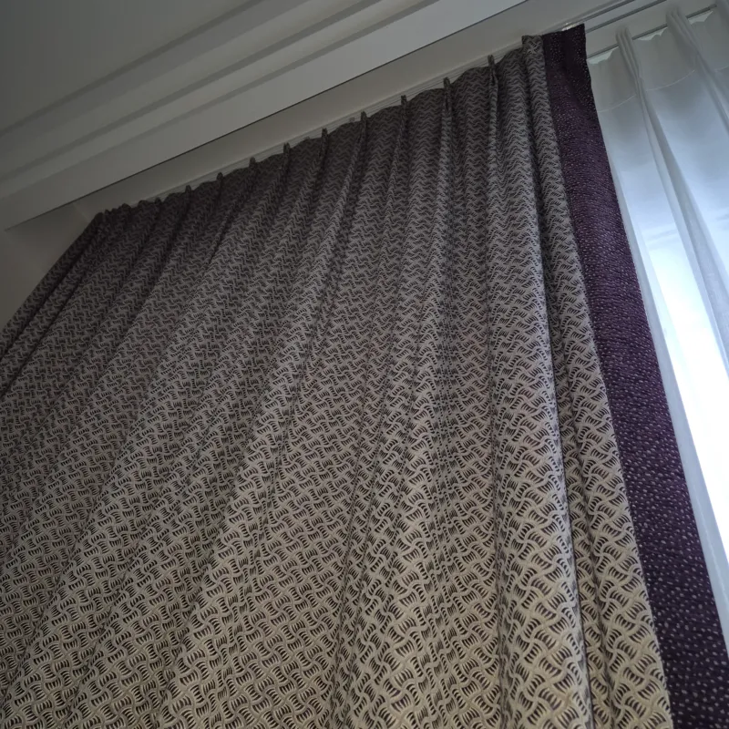 Luxus Vorhänge Gardinen Set 215x366 Hotel Atlantic Hamburg Lila Violett Beige Gemustert