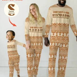 Personalized Ginger Bread God Says I Am Men's Pajama Set , Personalized Ginger Bread God Says I Am Men's Pajama Set - Only Shirt / XS / Chocolate Brown