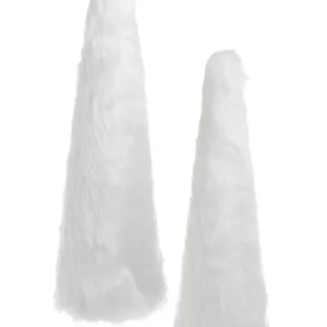 Faux Fur Cone Tree White Small 16"