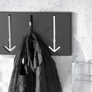 ARROW Moderne Design Wandgarderobe 30cm schwarz mit 3 Haken
