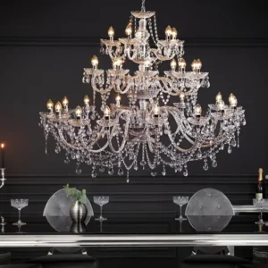 Design Kronleuchter CRYSTAL XXL 120cm klar Acryl 30-armig Kristall-Lampe