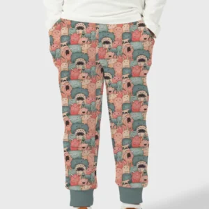 Cute Monster Crowd Bamboo Jogger