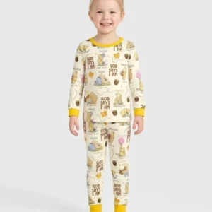 God Says I Am – Little Blessings Bamboo Two Piece Long Sleeve Pajama Set