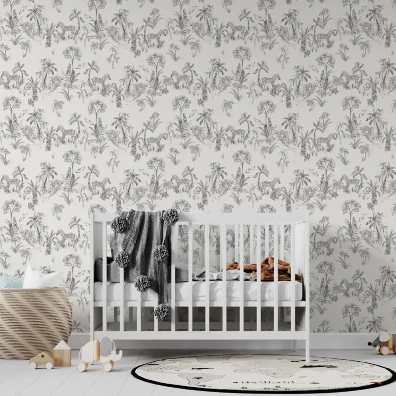MUNKS & ME - Papier Peint Chambre Enfant à Motif Répété - Zèbre Africain Sauvage