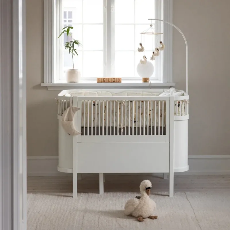 SEBRA - Lit Bébé évolutif Sebra en Bois 70x110 cm - Blanc