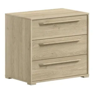 VIPACK - Commode SAM 3 Tiroirs Pour Lit Mi - Hauteur Chêne