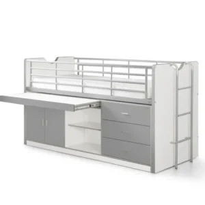 VIPACK - Lit Mi - Hauteur (95) BONNY 90 X 200 Cm Argent